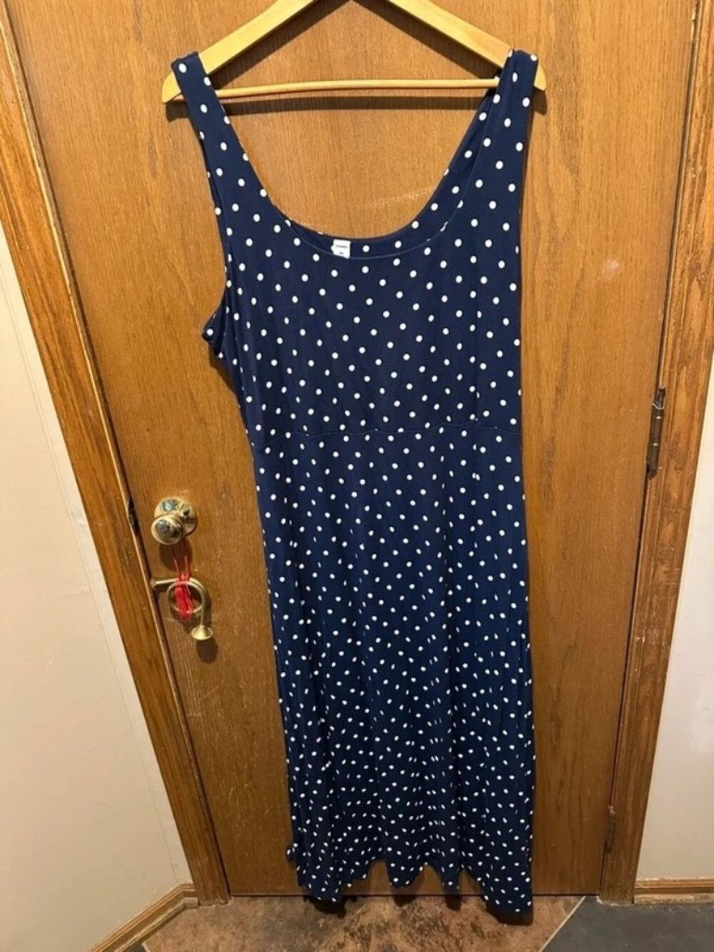 Old Navy Women’s XXL Navy Blue White Polka Dot Sleeveless Maxi Dress